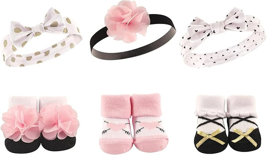 Hudson Baby Girl's Headband and Socks Giftset