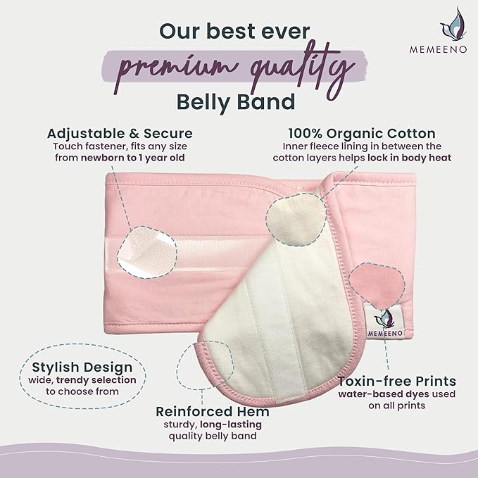 Colic & Gas Relief Baby Belly Band - Sweet Pea