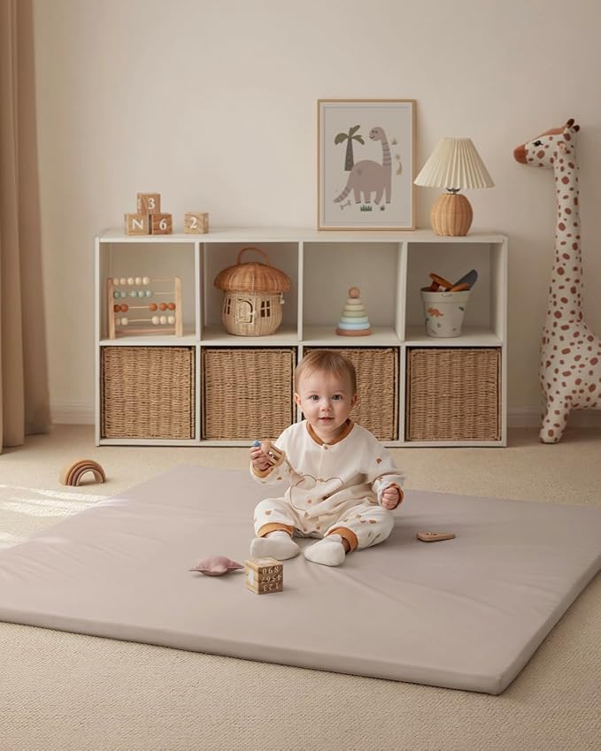 Blissful Diary 50x50 Playpen Mat+50x50 Vegan Leather Baby Play Mat