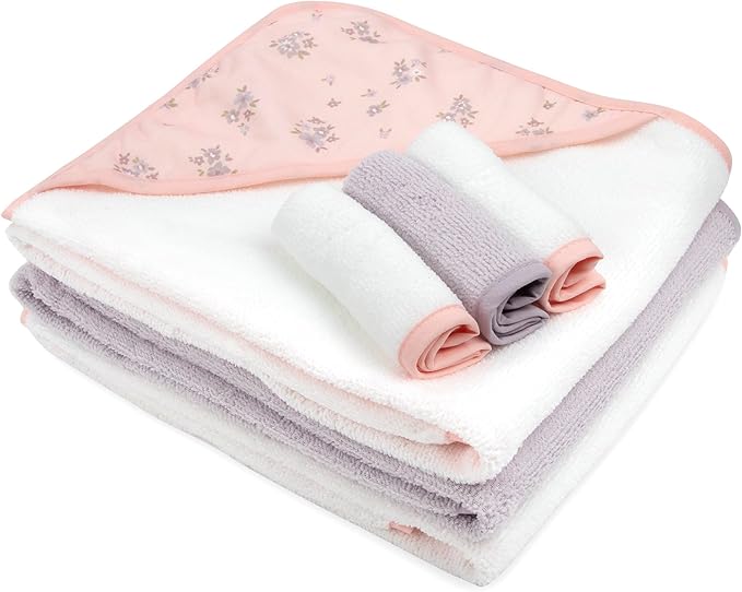 Hooded Baby Bath Towel and Washcloth 6 Piece Set for Newborns, Infants & Toddlers, Boys & Girls Baby Hooded Towels Set
