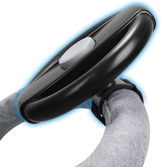 Accmor Stroller Steering Wheel Toy, Simulated Steering Wheel for Stroller Shopping Carts Cart Universal Detachable Pretend Driving Funny Toy Attachment