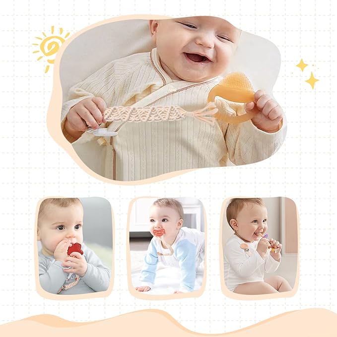 Boho Pacifier Clip for Boys Girls Pacifier Holder Leash Wooden Clips Handmade Braided Cotton Unisex Baby Shower Birthday Gift Christmas Gift (Pattern 4)