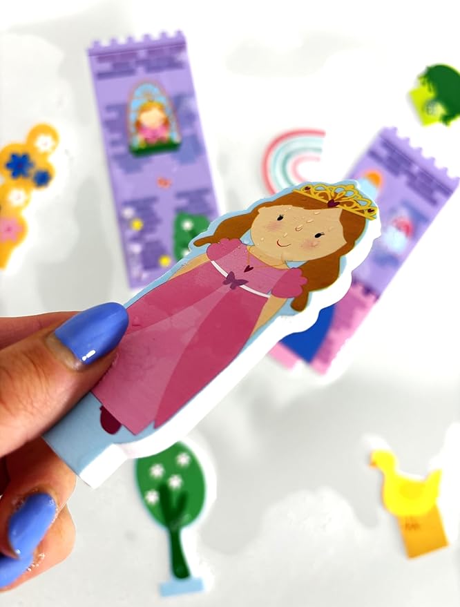 Buddy & Barney: Bath Time: Build & Play - Enchanted Castle - Floating 3D Foam Stickers, Interactive Scene, Suction Cup Mesh Bag, Water Toy, Kids 3+