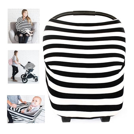 Multi-Use Nursing Breastfeeding Cover Baby Car Set Cover Canopy Shopping Cart Cover Swaddle Blanket for Infants Newborns Toddlers Shower Gift (The Classic)