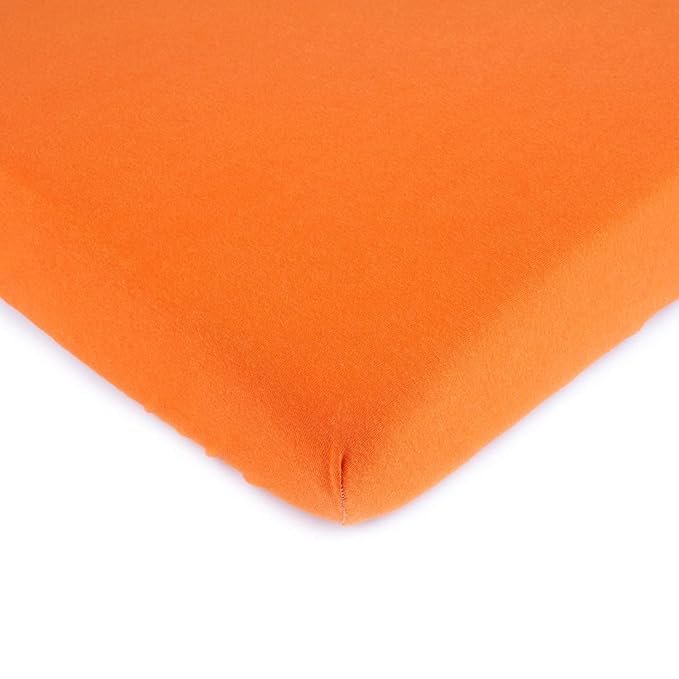 SheetWorld Fitted 100% Cotton Jersey Pack N Play Sheet Fits Graco 27 x 39, Burnt Orange, Made in USA