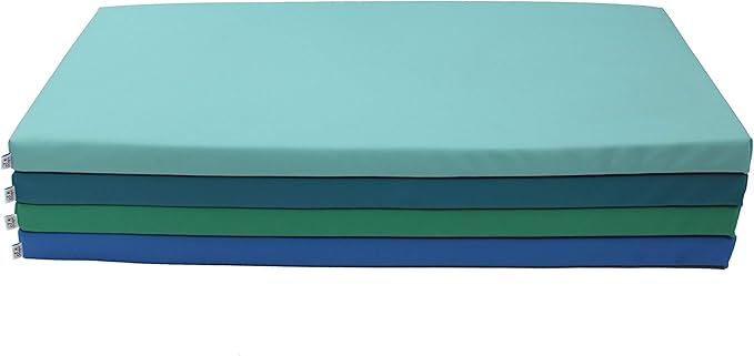 FDP SoftScape Sleepy Time Children's Non-Folding Foam Rest Nap Mat with Non-Slip Bottom for Home, Daycares, Classrooms, 2 inch Thick with Name Tag Holder (4-Pack)