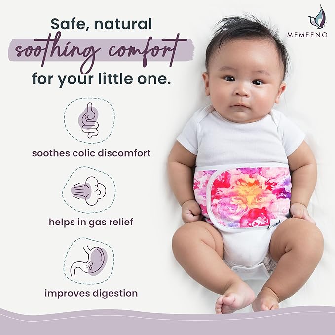 Colic & Gas Relief Baby Belly Band - Bouquet