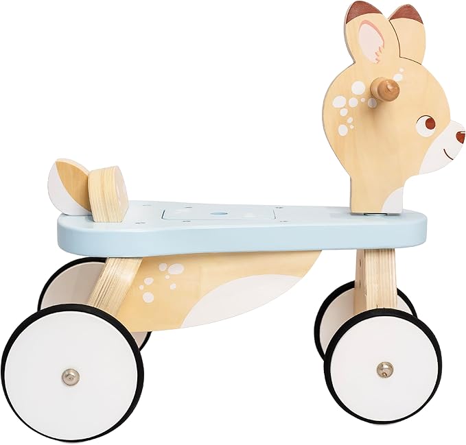 Le Toy Van - Petilou Wooden Ride On Deer Push Along Toy for Toddlers | Suitable for Boy Or Girl 1 Year Old +, Small