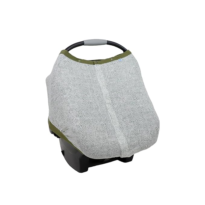 Little Unicorn Baby Car Seat Canopy | Soft & Breathable Muslin Fabric | Magnetic Closure Cover & Universal Fit | for Protection & Privacy | Nursing Cover (Green Seed)