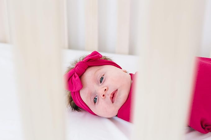 Copper Pearl Baby Stretchy Soft Knit Headband Bow Berry
