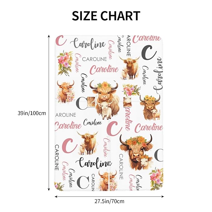 Personalized Highland Cow Carseat Cover for Baby Custom Name Car Seat Canopy for Newborn Baby Boys Girls 2 in 1 Mom Nursing Breastfeeding Covers Minky Baby Carrier Stroller Covers