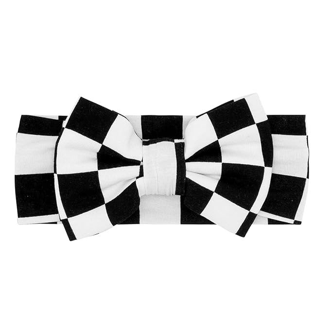 Little Sleepies Luxe Bow Headband, Checks