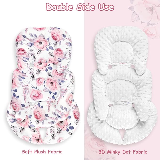 Car Seat Cover Baby, Infant Car Seat Insert, Peekaboo Opening Carseat Covers Baby, Universal Car Seat Canopy Cover & Nursing Cover, 360° Full Coverage Sun & Wind Protector, Floral