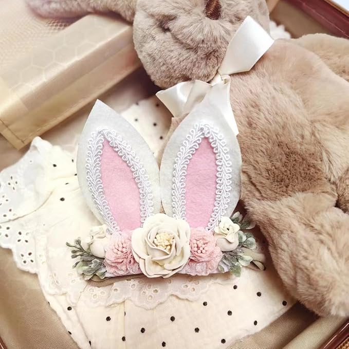 Baby Girl Floral Easter Bunny Nylon Headband Flower Elastic Hairband Bows Wraps For Newborn Infant Toddler Hair Accessories (RT004)