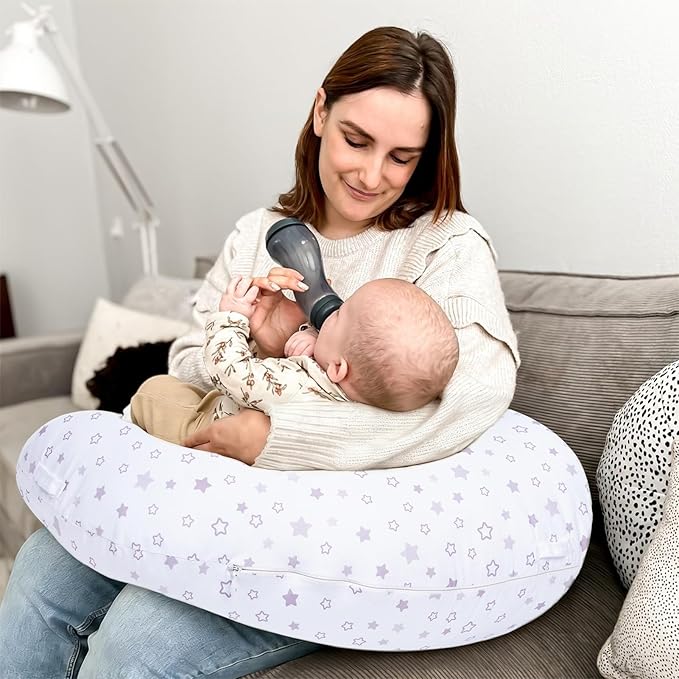 MIIMER 4-in-1 Tummy Time Baby Mat & Seated Support Cushion, Detachable Nursing Pillow with High, Firm, Large Area, Removable and Machine Washable Slipcovers, Baby Play Mat and Toys 0-24 Months