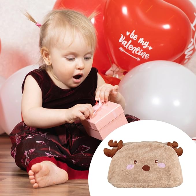Toddler Baby Bath Towel with Hood 27.5"X55" Ultra Absorbent Soft Cozy Comfort Bathrobe Blanket, 0-6 Years Infant Shower Towel for Girls & Boys(Beige Deer)