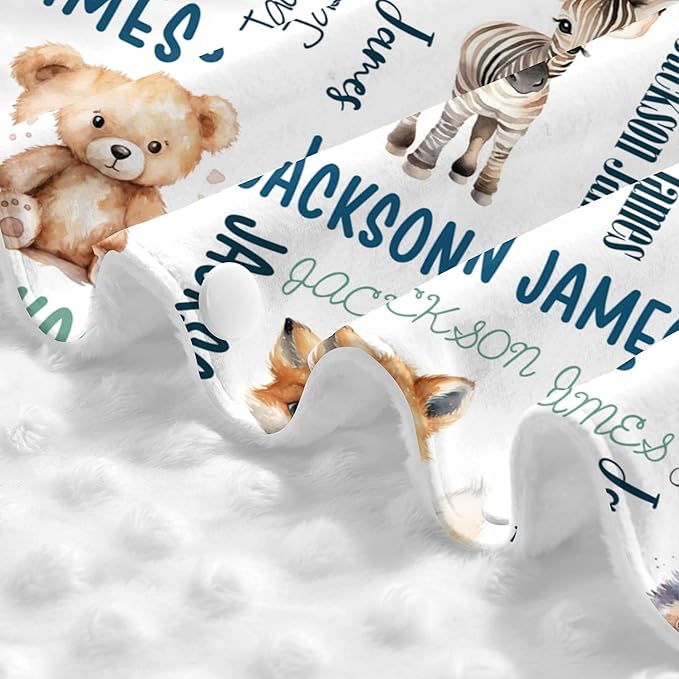 Personalized Baby Car Seat Cover Winter Custom Minky Carseat Cover Boy Girls with Name Woodland Carseat Canopy Customized Car Seat Canopy Infant Carrier Covers Nursing Cover Toddler Blanket