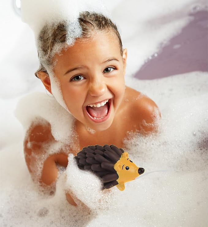 DolliBu Hedgehog Bath Buddy Squirter - Floating Brown Hedgehog Rubber Bath Toy, Fun Water Squirting Bathtime Play for Toddlers ,Cute & Soft Wild Life Animal Toy for The Bathtub, Beach & Pool for Kids