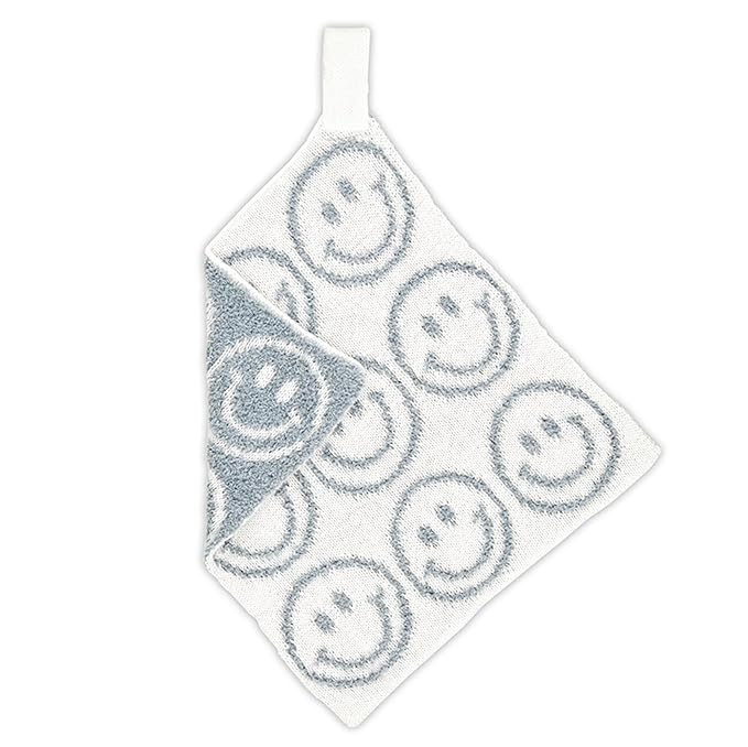 Stephan Baby Plush Blankets - Soft Absorbent Blankie with Paci-Clip for Pacifiers and Teething Toys, 9" Square, Smiley Faces