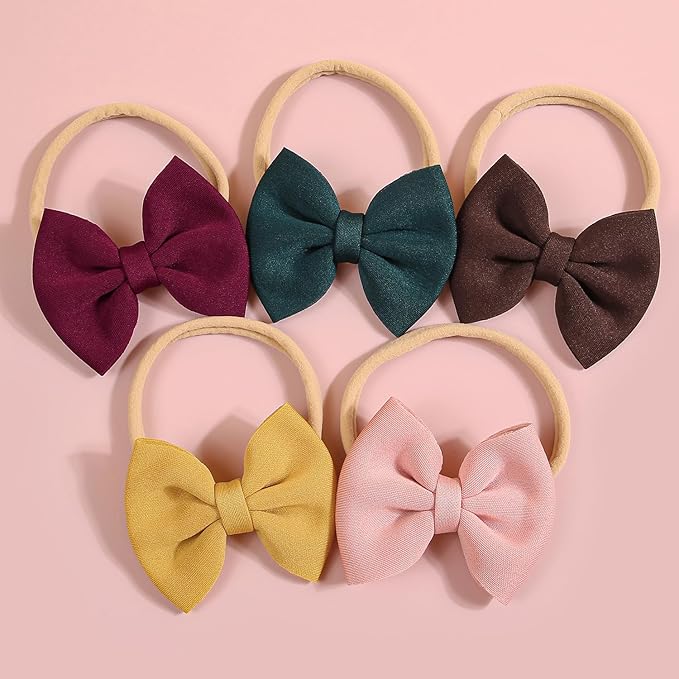 XIMA 20pcs Baby Puff Bow Headband,Boutique Single Puff Bows Headbands for Baby Girls,Hair Band Hair Accessories for Infants Newborn Toddler