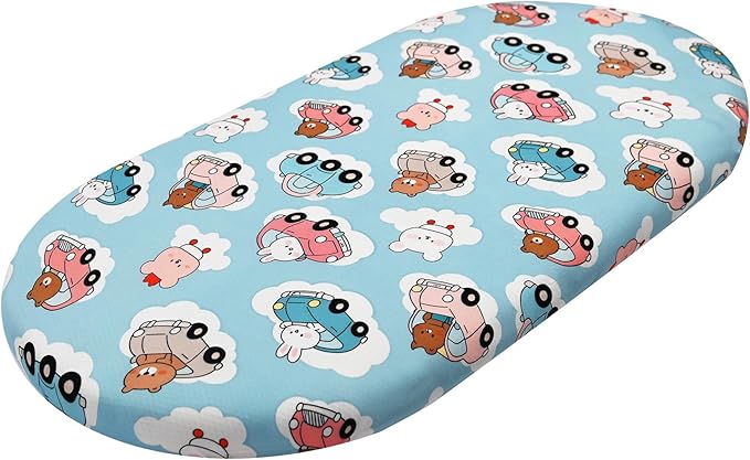 Ultra-Soft 2-Pack Stretchy Bassinet Sheets - Universal Fit for Halo Bassinest, Graco, Chicco & Most Bassinets (Rectangle/Oval/Hourglass) | Safe Snug Fit for Girls & Boys, Unisex Cradle Mattress Covers