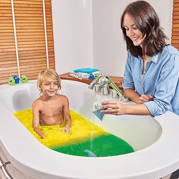 Zimpli Kids Colour Change Gelli Baff Yellow to Green from, Turns Water into Thick, Colourful goo, Early Years Educational Children’s Toy, Vegan Friendly & Cruelty for Child