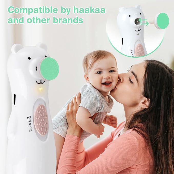 haakaa Electric Nail Trimmer Replacement Pads Baby Nail Trimmer Heads Compatible with All haakaa Nail Trimmers, Suitable for 3-6 Months, Blue