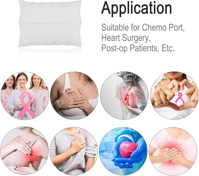 Little Port Pillow Heart Surgery Pillows for Chemo Port After Open Heart Surgery Recovery Gifts Bypass Pacemaker Must Haves Protector Cushion Minky Dot White