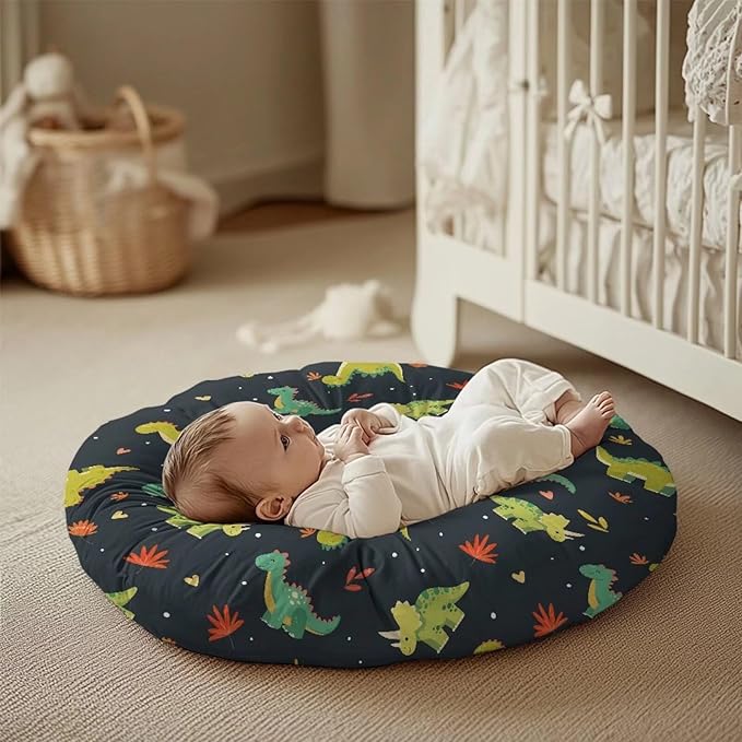 Newborn Lounger Cover, Green Dinosaur Soft Newborn Lounger Cover Removable Infant Lounger Cover Comfortable Lounger Slipcover Waterproof Infant Lounger Pillow for Boys Girls