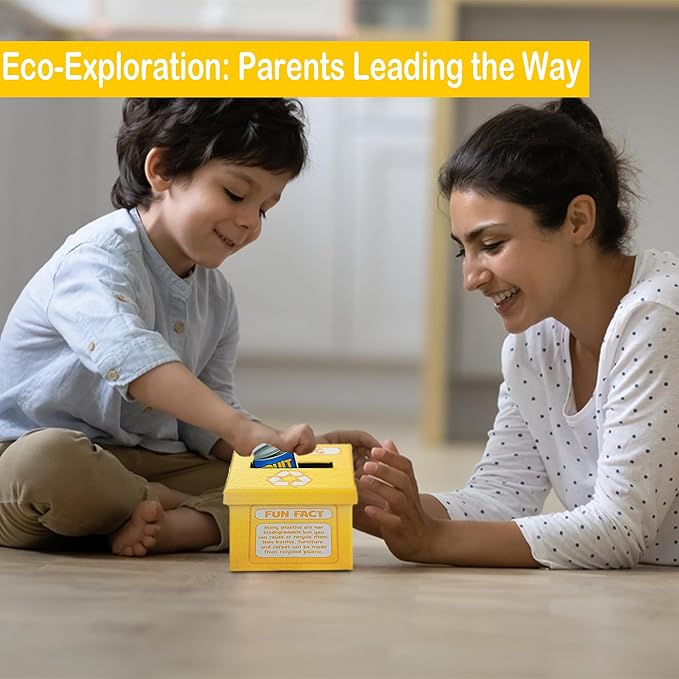 Fun Express Sorting Toys for Toddlers 1-3 - Color Sorting Educational Recycling Game with 54 Pieces | STEM Learning Activities for Preschool Science & Earth Day Projects | Eco-Friendly Teaching Kit