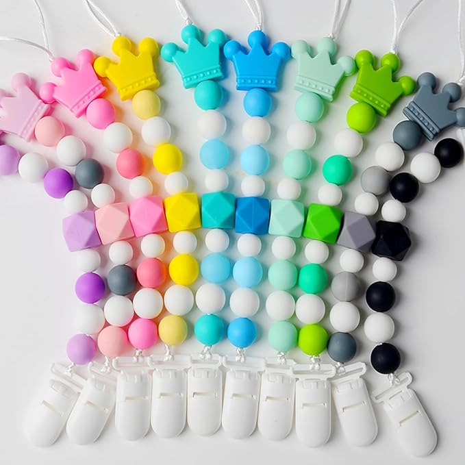 50pack 20mmRibbon Pacifier Plastic Suspender Clips for DIY Teething Toys Baby Blankets Dummy Bib Leash, White