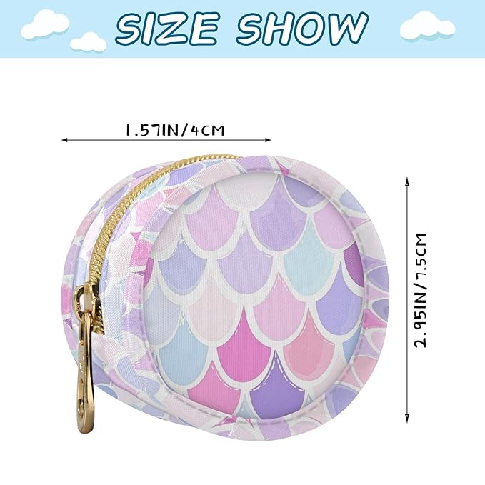 Rainbow Scales Mermaid Print Pacifier Holder Case for Diaper Bag Portable Travel Pacifier Storage Case with Clip Newborn Baby Pouch for Baby Boys Girls Purse Outdoor
