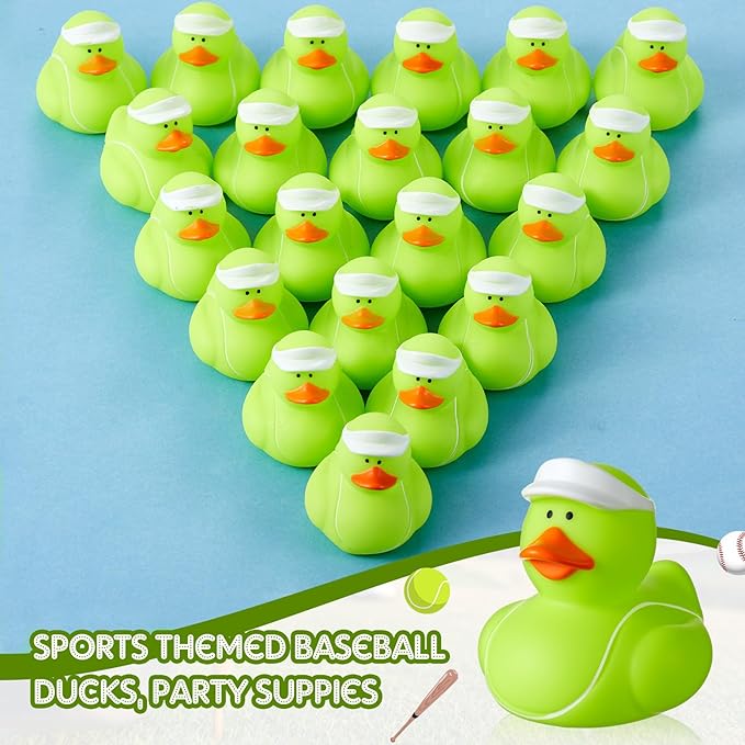 Deekin Rubber Ducks 2 Inch Bulk Sport Party Favors for Team Events Decorations Birthday Party Supplies Club Player Gift(48 Pcs,Tennis)