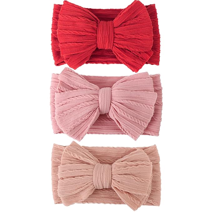 AQOKKA Baby Bows Headbands Nylon Baby Girl Headbands Soft Handmade Hairbands Toddler Hair Accessories for Girls Baby Newborn Infant Kids