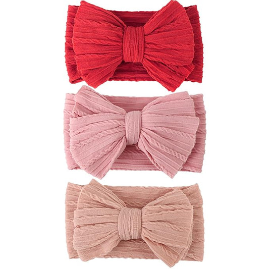 AQOKKA Baby Bows Headbands Nylon Baby Girl Headbands Soft Handmade Hairbands Toddler Hair Accessories for Girls Baby Newborn Infant Kids