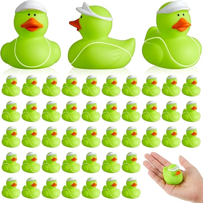 Deekin Rubber Ducks 2 Inch Bulk Sport Party Favors for Team Events Decorations Birthday Party Supplies Club Player Gift(48 Pcs,Tennis)