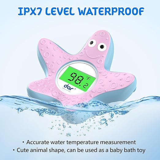 Baby Bath Thermometer, Digital Water Temperature Thermometers with 3 Color Backlit and Temperature Warning, Safety Bath Tube Thermometers Floating Toy for Infant, Toddler