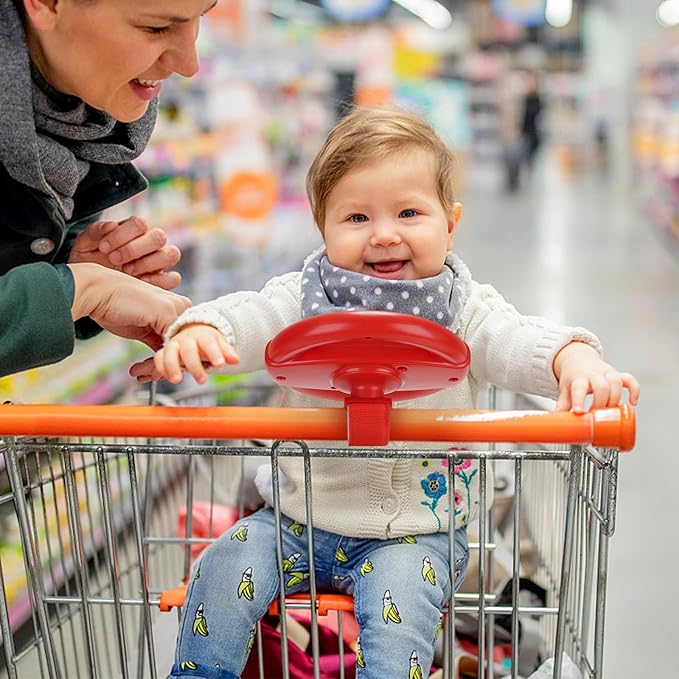 Accmor Stroller Steering Wheel Toy, Simulated Steering Wheel for Stroller Shopping Carts Cart Universal Detachable Pretend Driving Funny Toy Attachment