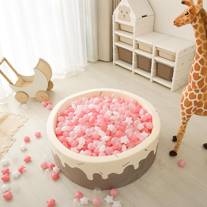 GOGOSO Ball Pit Balls,Plastics Balls for Ball Pit, Stars Hearts Shape for PastelBall for Toddlers Kids