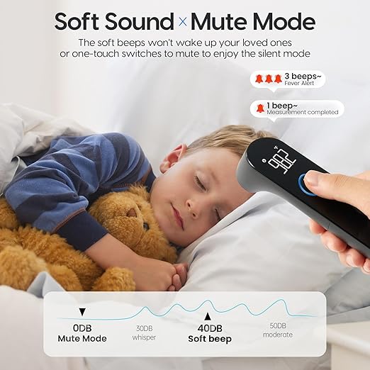 No-Touch Forehead Thermometer LED Black