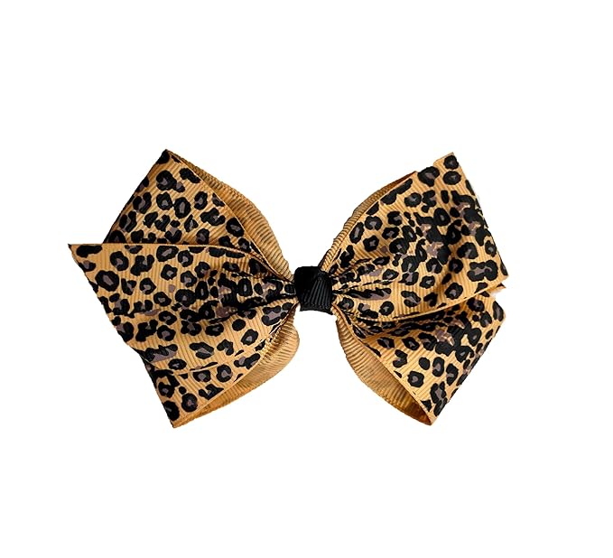 Baby Girls Leopard Bow hairpin girls leopard bow Hair Accessories for women.(FJ65-5)