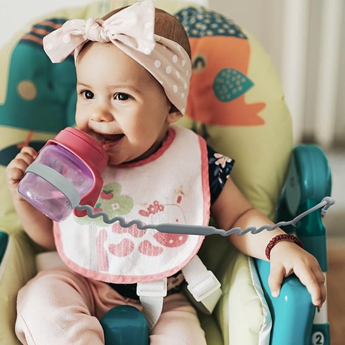 Toy Straps for Baby, 5 Pack Silicone Toy Straps for Stroller, Toy Safety Straps for Toy, Sippy Cup Straps, Adjustable Toy Holder for Stroller, High Chair - BPA Free