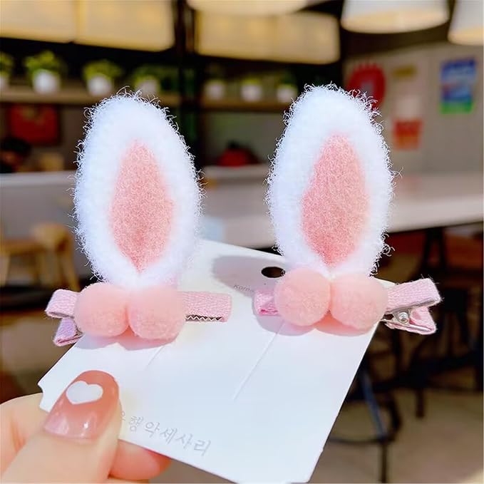 Easter Bunny Hair Clips Bunny Ears Easter Headbands Baby Girls Flower Crown Spring Bunny Hair Accessories(F80-B)