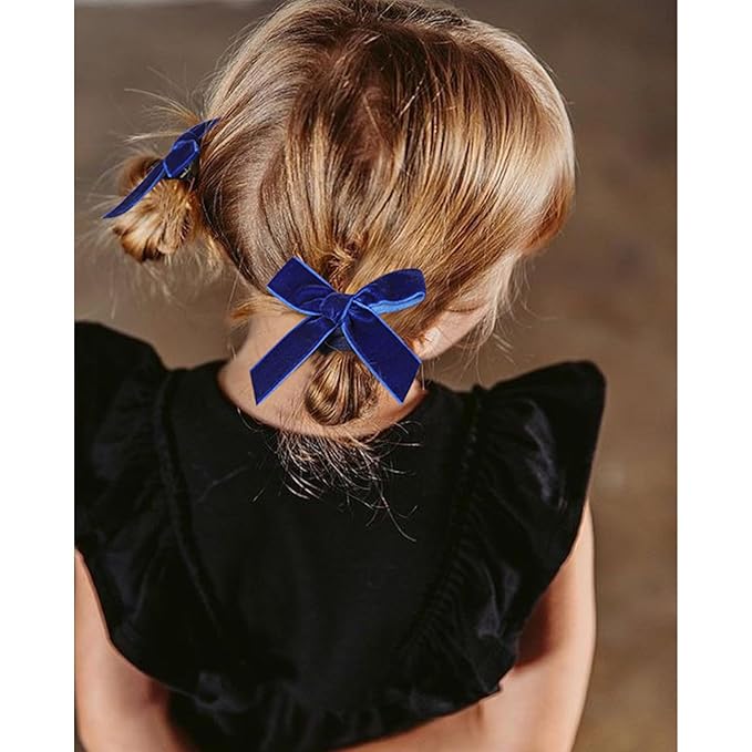 DEEKA Royal Blue 15 Pieces Hair Accessories Set - Uniform Hair Bows, Clips, Headband, Ties for Toddler School Girls
