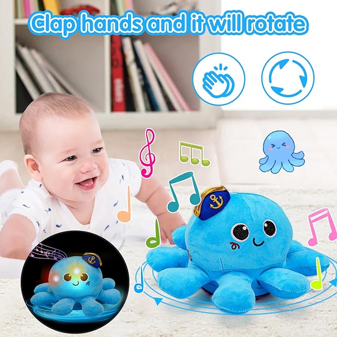Tsomtto Baby Toys 6-12 Months Musical Plush Octopus Crawling Walking Toys Light up Voice Control Dancing Infant Toy 0-6 7 8 9 10 12-18 Month 1 2 Year Old Boys Girls Tummy Time Birthday Gifts