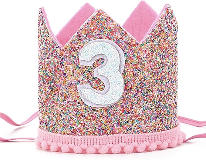 Boy Girl Birthday Crown, Prince Princess Birthday Hat Headband Tiara Crown Cake Photo Prop Party Decorations