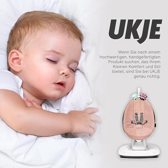 Ukje Protective Swing Cover Compatible with 4moms or MamaRoo 5, Multi-Motion Baby Swing, Baby Swing Liners, Baby Rocker Cover, Easy to Install, Easy to Wash, Handmade in Europe, Grey