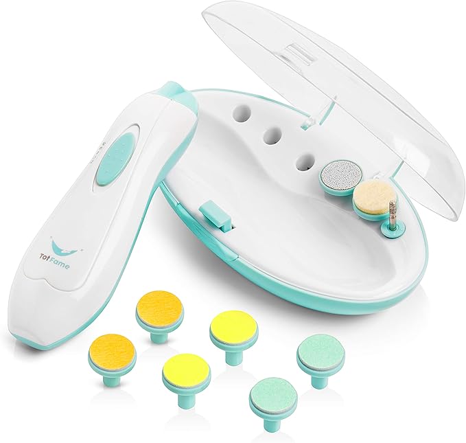 Baby Nail File Electric Trimmer - 9pc Baby Nail Trimmer Electric Set - Electric Nail File Baby with Light - Baby Electric Nail File for Newborn Infant Toddler Adult Nails