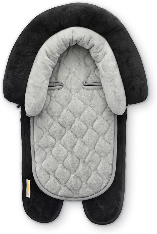 GoldBug Baby & Toddler 2-in-1 Car Seat Head Support - Plush Black