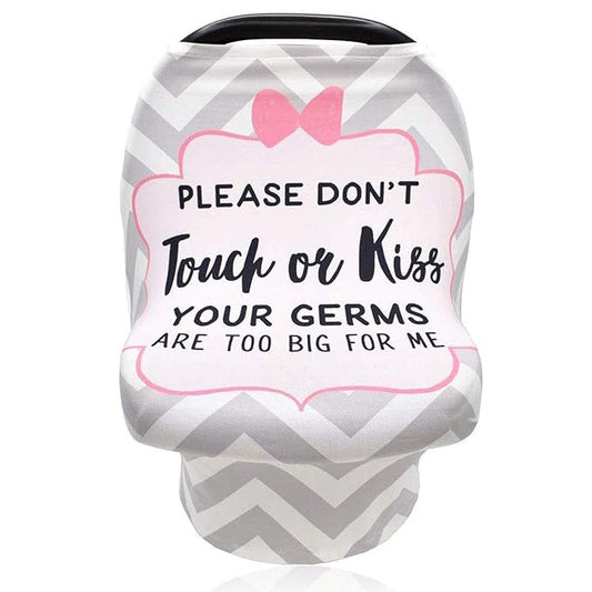 Baby Car Seat Covers, No Touching Sign Car seat Canopy, Infant Stroller Covers for Newborn Girl Boy, Multiuse Nursing Covers for Breastfeeding, Ultra-Soft Breathable, Nursing Scarf, Wavy